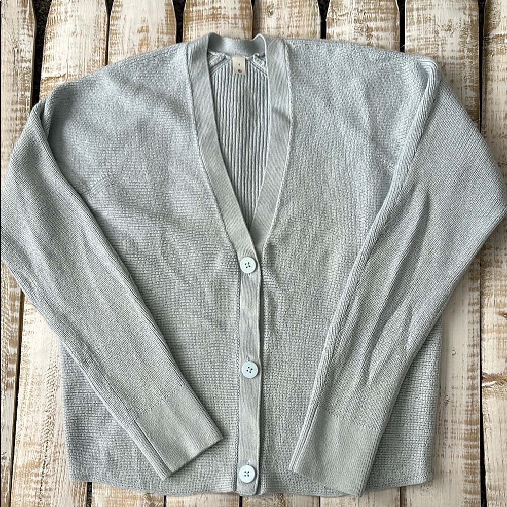 Lululemon Merino Wool-Blend Cardigan Powder Blue size 4